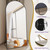 Dewfig Arched Full Length Mirror, 76"x34" Large Floor Mirror, Black