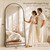 Homsion 76"x34" Arched Full Length Mirror, Large Floor Mirror, Black