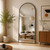 65"x24" Arch Floor Mirror, Full-Length Wall Mirror with Stand - Black, Aluminum Alloy Frame, Ideal for Bathroom, Dressing Room - Hanging or Leaning Arched-Top Design - Full Body Mirror for Bedroom