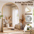 Furnbar Oversized Floor Mirror, 81"x41" Arched Full Length Mirror, Gold