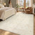 5x7 Area Rugs Washable Rug: Vintage Boho Floral Beige Rug Non-Slip Low Pile Soft Rugs Stain Resistant Indoor Carpet for Living Room Bedroom Dining Room(Beige, 5'x7')