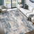 6x9 Area Rugs for Living Room: Washable Abstract Rug Modern Neutral Soft Large Indoor Rugs Non Slip Low Pile Carpet for Bedroom Nursery Dining Room Office(Blue Brown, 6'x9')