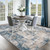 6x9 Area Rugs for Living Room: Washable Abstract Rug Modern Neutral Soft Large Indoor Rugs Non Slip Low Pile Carpet for Bedroom Nursery Dining Room Office(Blue Brown, 6'x9')