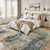 8x10 Area Rug for Living Room, Abstract Washable Large Rugs,Coffee/Green