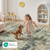 8x10 Area Rug for Living Room, Abstract Washable Large Rugs,Coffee/Green