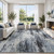 8x10 Area Rug for Living Room, Abstract Washable Non-Slip Rugs,Dark Grey
