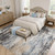 8x10 Area Rug for Living Room, Abstract Washable Large Rugs, Grey/ Blue
