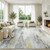 8x10 Area Rug for Living Room, Abstract Washable Non-Slip Rugs,Gold Ivory