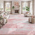 8x10 Area Rug for Living Room, Abstract Washable Large Rugs,Dusty Pink