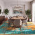 8x10 Area Rug for Living Room, Abstract Washable Large Rugs, Teal/Orange