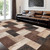 QDUIDU Modern Geometric Patchwork Indoor Area Rug for Living Room, Chocolate 5'x 7' Large Rug Rockwood Collection Hardwood Floors Decor for Bedroom, Brown Throw Carpet for Office Entryway Dining Room