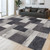 QDUIDU Modern Geometric Patchwork Indoor Area Rug for Living Room, Charcoal 5'x 7' Large Rug Rockwood Collection Hardwood Floors Decor for Bedroom, Grey Throw Carpet for Office Entryway Dining Room