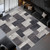 QDUIDU Modern Geometric Patchwork Indoor Area Rug for Living Room, Charcoal 5'x 7' Large Rug Rockwood Collection Hardwood Floors Decor for Bedroom, Grey Throw Carpet for Office Entryway Dining Room