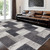 QDUIDU Modern Geometric Patchwork Indoor Area Rug for Living Room, Charcoal 5'x 7' Large Rug Rockwood Collection Hardwood Floors Decor for Bedroom, Grey Throw Carpet for Office Entryway Dining Room