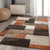 QDUIDU Modern Geometric Patchwork Indoor Area Rug for Living Room, Orange 5x7 Large Rug Rockwood Collection Hardwood Floors Decor for Bedroom, Throw Carpet for Office Entryway Dining Room