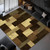 QDUIDU Modern Geometric Patchwork Indoor Taupe Area Rug for Living Room