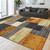QDUIDU Modern Geometric Patchwork Indoor Area Rug for Living Room, Yellow 5x7 Large Rug Rockwood Collection Hardwood Floors Decor for Bedroom, Throw Carpet for Office Entryway Dining Room