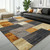 QDUIDU Modern Geometric Patchwork Indoor Area Rug for Living Room, Yellow 5x7 Large Rug Rockwood Collection Hardwood Floors Decor for Bedroom, Throw Carpet for Office Entryway Dining Room