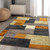 QDUIDU Modern Geometric Patchwork Indoor Area Rug for Living Room, Yellow 5x7 Large Rug Rockwood Collection Hardwood Floors Decor for Bedroom, Throw Carpet for Office Entryway Dining Room