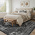 UERMEI 8x10 Area Rug Living Room Rugs - Washable Vintage Soft Large Rug Indoor Floor No Slip Rug Carpet for Bedroom Farmhouse Under Dining Table Home Office Decor - Black