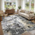 UERMEI 8x10 Area Rug for Living Room - Washable Neutral Modern Abstract Carpet, Non-Slip Soft Large Indoor Floor Rugs for Bedroom Home Office & Under Dining Table Decor, Black/White/Gold