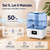 5L Humidifier for Bedroom, Auto Humidistat, Top Fill, 22dB Quiet