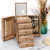 Meangood Jewelry Box Wood for Women, 5-Layer Large Organizer Box with Mirror & 4 Drawers for Rings, Earrings, Necklaces, Vintage Style, Torched Wood