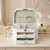 Liva Home Decor Wooden Jewelry Box for Women with Lock, 2 Drawers, White