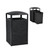 Alpine Outdoor Commercial Trash Can with Lid - 55 Gallon Heavy Duty Steel Garbage Can with Removable Bin, Locking Door for a Modern Look in Park, Mall & High Traffic Areas - Black, Grey Stone Panels