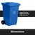 SunSierra 2 Pack, 95 Gallon Blue Wheeled Rectangular Heavy-Duty Recycle Bin, Garbage Can, Trash Container with Wheels for Indoor/Outdoor/Warehouses/Restaurants