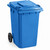 Glownary 95 Gallon Blue Rectangular Wheeled Trash Can with Lid