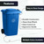 Zedfire [2 Pack] 95 Gallon Rolling Trash Can with Lid, Heavy-Duty Wheeled Garbage Bin, Mobile Trash Container for Outdoor or Commercial Use, Blue Recycle