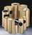 Sturdy Essentials WasteMaster Aluminum Brass Finish Commercial Trash Can