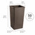 Getzi 10 Pack Brown 50 Gallon Square Commercial Trash Can, Heavy Duty Resin Waste Bin, Large-Capacity Indoor Outdoor Garbage Container for Restaurant, Office, School, Mall and High-Traffic Areas