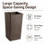 Getzi 10 Pack Brown 50 Gallon Square Commercial Trash Can, Heavy Duty Resin Waste Bin, Large-Capacity Indoor Outdoor Garbage Container for Restaurant, Office, School, Mall and High-Traffic Areas