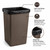 Getzi 10 Pack Brown 50 Gallon Square Commercial Trash Can, Heavy Duty Resin Waste Bin, Large-Capacity Indoor Outdoor Garbage Container for Restaurant, Office, School, Mall and High-Traffic Areas