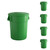 5-Pack! 55 Gallon Green Round Commercial Trash Can and Lid, Perfect for Restaurant, Office, School, Garage, Backyard, Workshop, Warehouse