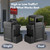 Zedfire 42 Gallon Windshield Wash Station with Dome Top Trash Can, 2 Towel Dispensers & 2 Squeegees – Dual Cleaning System, Covered Heavy Duty Polyethylene Bin for Gas Stations & Car Washes