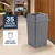 Getzi 8 Pack Black 35 Gallon Heavy Duty Trash Cans with Lids, Square Commercial Resin Garbage Containers with Built-in Handles for Indoor Outdoor Restaurant, Office and Facility Use