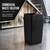 Getzi 8 Pack Black 35 Gallon Heavy Duty Trash Cans with Lids, Square Commercial Resin Garbage Containers with Built-in Handles for Indoor Outdoor Restaurant, Office and Facility Use