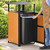 48.6 Gallon Square Decorative Outdoor Trash Can with Covered Top