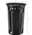 Global Industrial 36 Gallon Outdoor Steel Slatted Receptacle with Access Door & Flat Lid, Plastic Liner and Anchor Kit Included, 28" Dia. X 42" H, Commercial Trash CanBlack