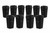 Getzi 10 Pack Black 25 Gallon Square Commercial Trash Cans with Lids, Heavy Duty Plastic Waste Bins with Venting Channels and Built-in Handles