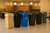 Getzi 10 Pack Black 25 Gallon Square Commercial Trash Cans with Lids, Heavy Duty Plastic Waste Bins with Venting Channels and Built-in Handles