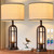 SRJJA 24" Farmhouse Table Lamps for Living Room Bedroom Set of 2, USB A+C