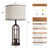 SRJJA 24" Farmhouse Table Lamps for Living Room Bedroom Set of 2, USB A+C