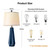 WIHTU 27'' Navy Blue Resin Table Lamps, Desk Lamps with 3 Color Temperature