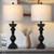 MOUVOVO 28" Tall Farmhouse Table Lamps Set of 2 with USB A+C Ports and AC Outlet, 3 Way Touch Rustic Bedside Lamps for Bedroom, Black Vintage Lamps for Living Room
