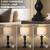 MOUVOVO 28" Tall Farmhouse Table Lamps Set of 2 with USB A+C Ports and AC Outlet, 3 Way Touch Rustic Bedside Lamps for Bedroom, Black Vintage Lamps for Living Room