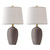 AIEAMPDO 21'' Set of 2 Farmhouse Ceramic Small Table Lamps for Living Room Bedroom, Nightstand Rustic Brown Desk Lamp for Bedside End Table Entryway, 2 LED Bulbs Included